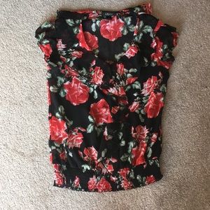 IZ Byer Floral Blouse with Ruffles